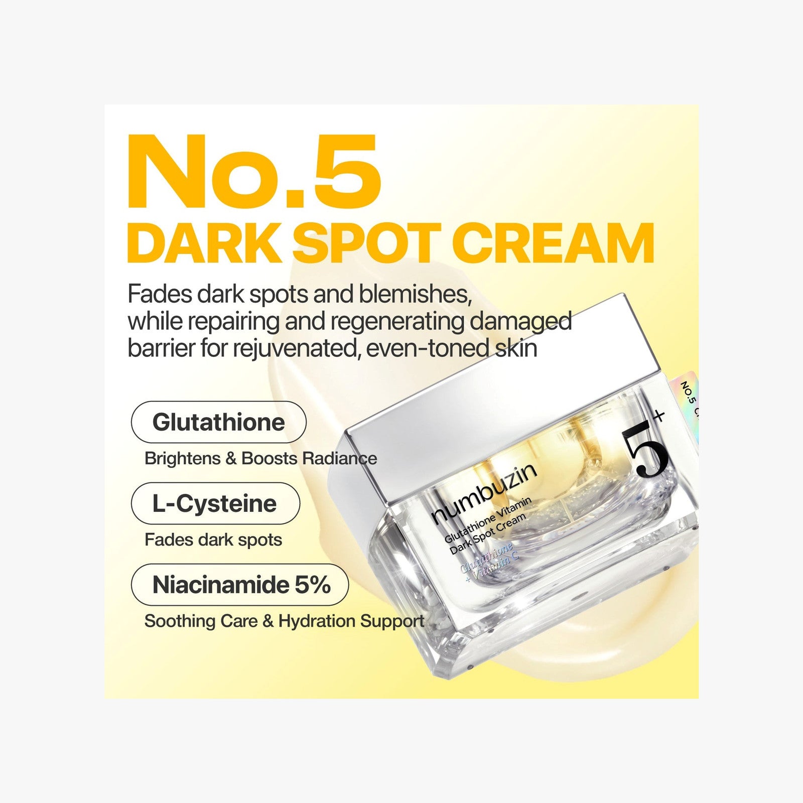 numbuzin No.5+ Vitamin Glutathione Dark Spot Laser Cream 50ml