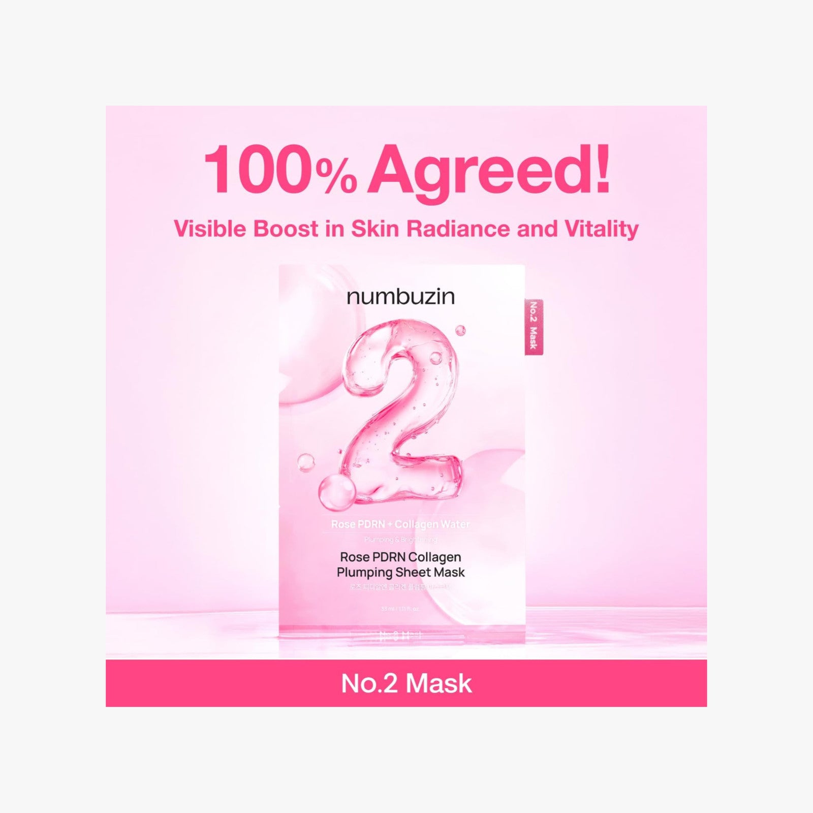 numbuzin No. 2 Rose PDRN Collagen Plumping Sheet Mask
