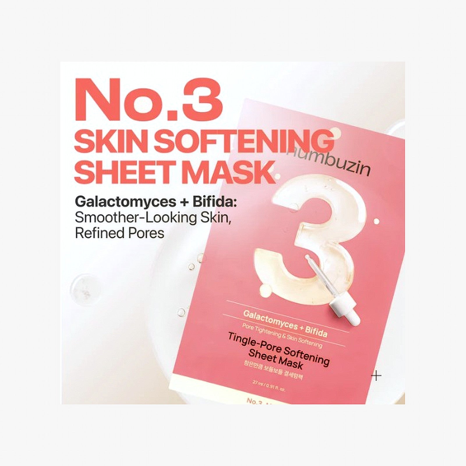 numbuzin No. 3 Tingle-Pore Softening Sheet Mask