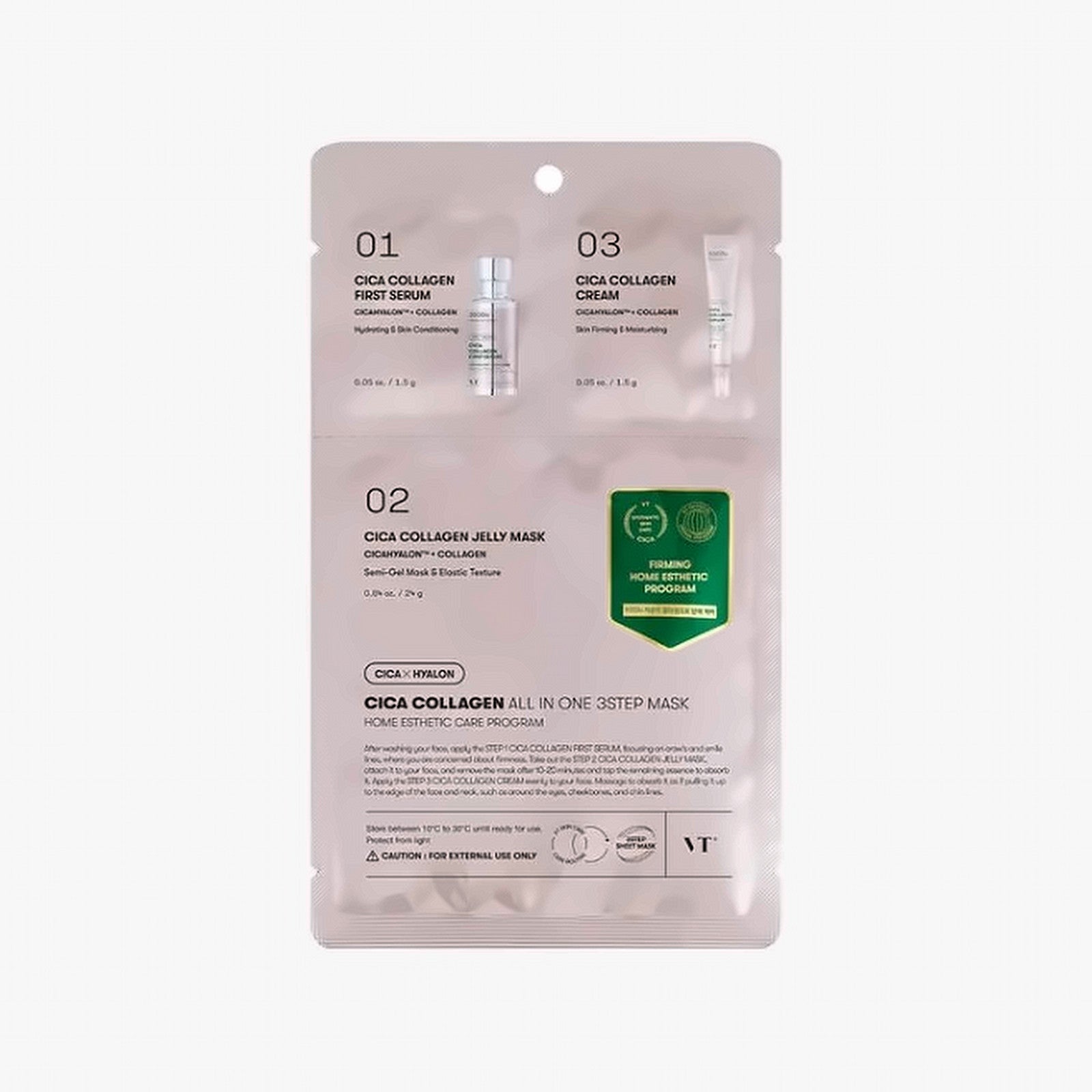 VT Cosmetics CICA COLLAGEN All in One 3-Step Mask