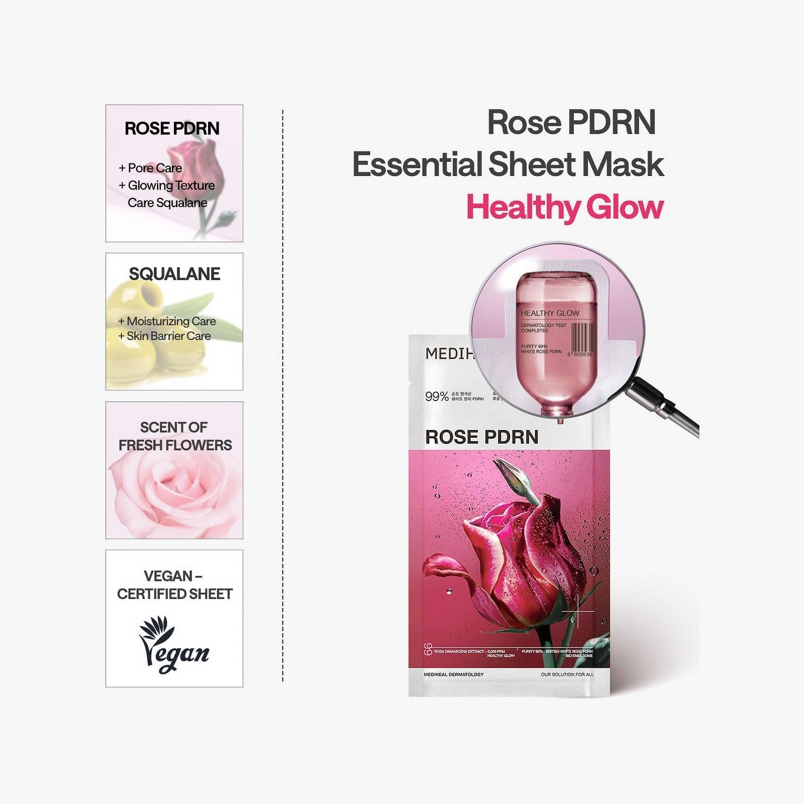 Mediheal Rose PDRN Essential Mask - Healthy Glow