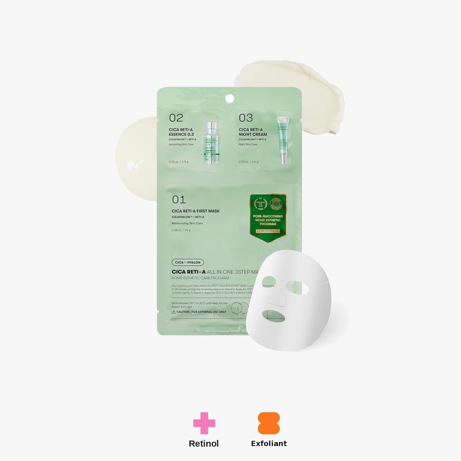 VT Cosmetics CICA RETI-A All in One 3-Step Mask