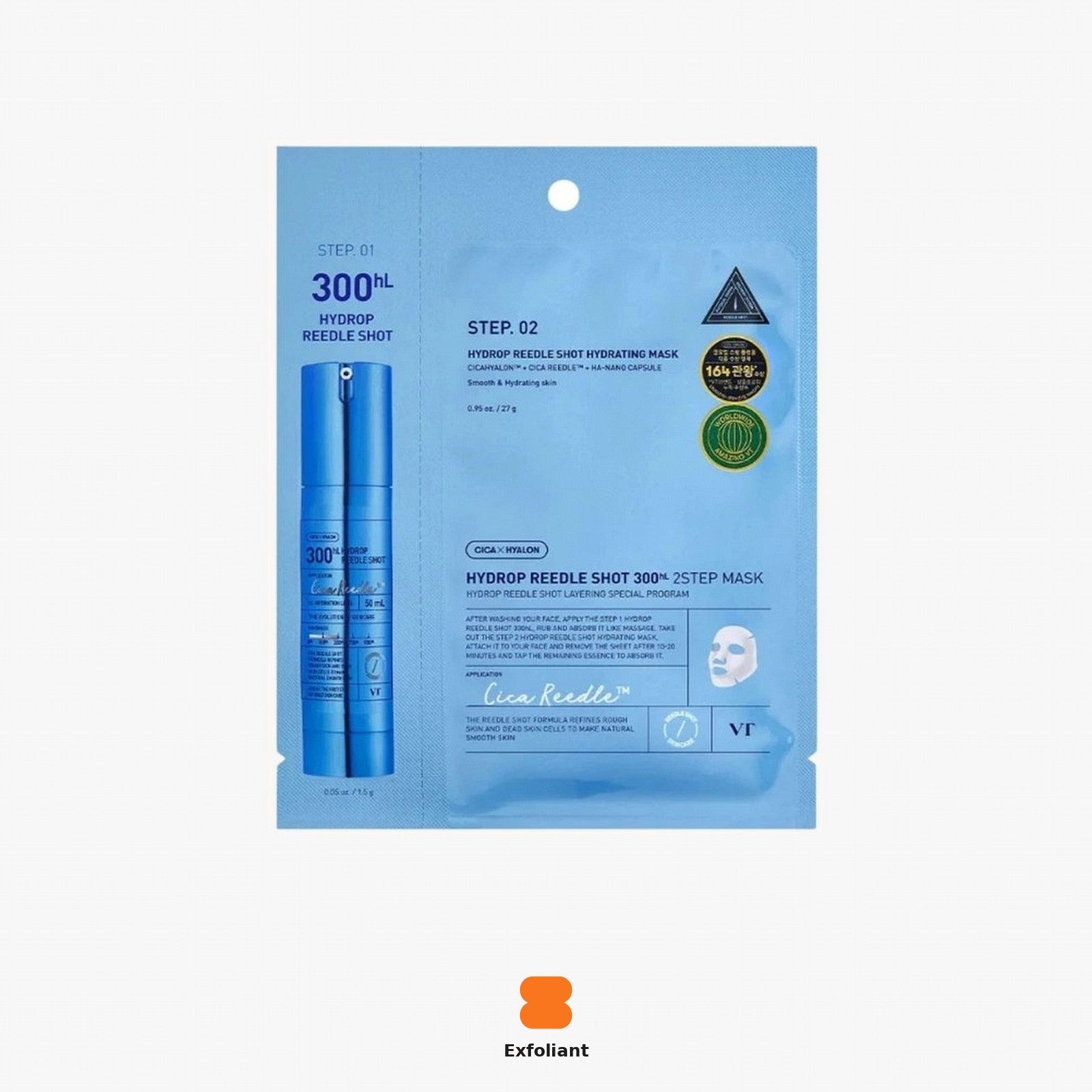 VT Cosmetics Hydrop Reedle Shot™ 300hL 2-Step Mask